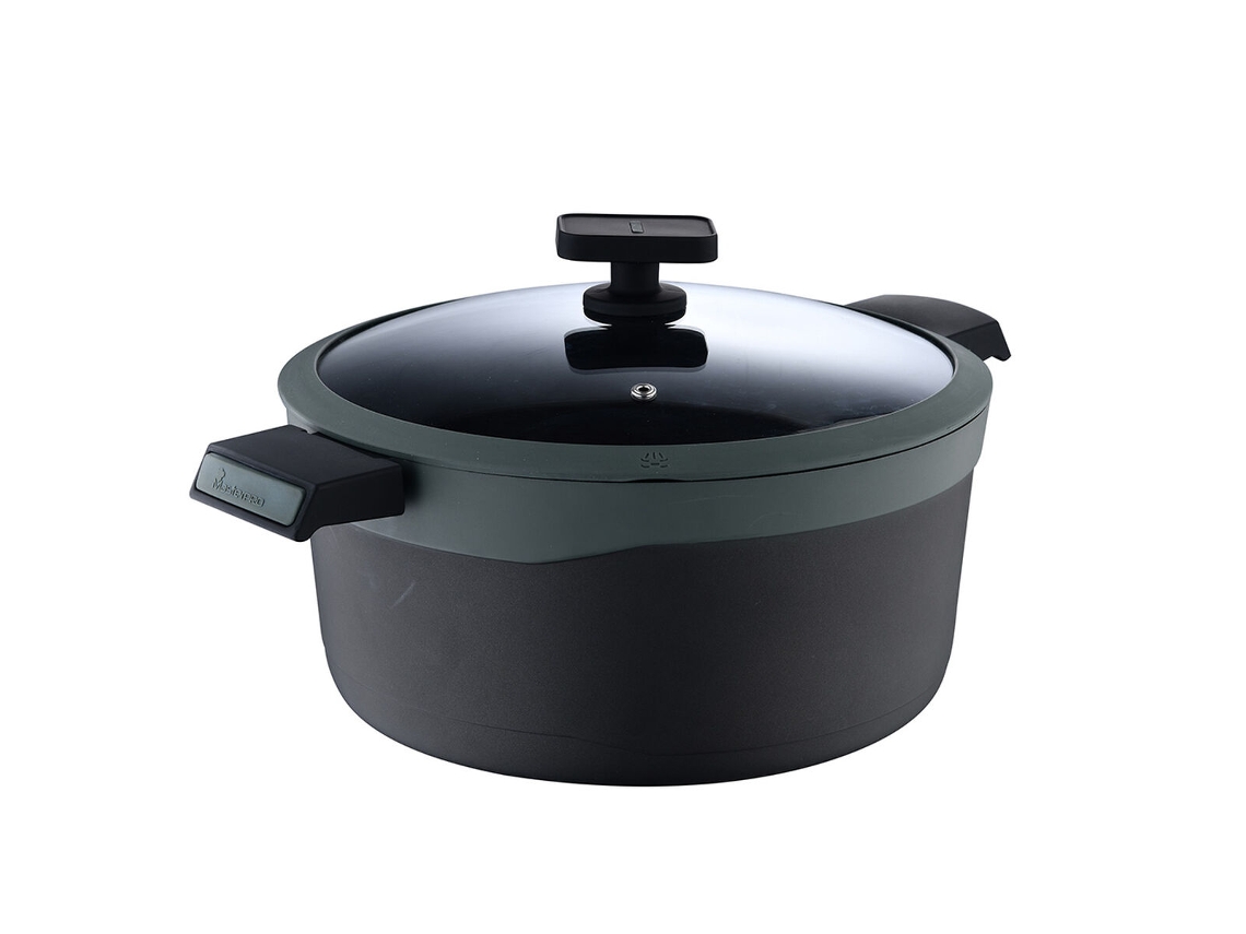 MASTERPRO Reeco Lid Cazola Bgmp8108 Silicona de Aluminio Negro 28x13.5 cm 3.8 L