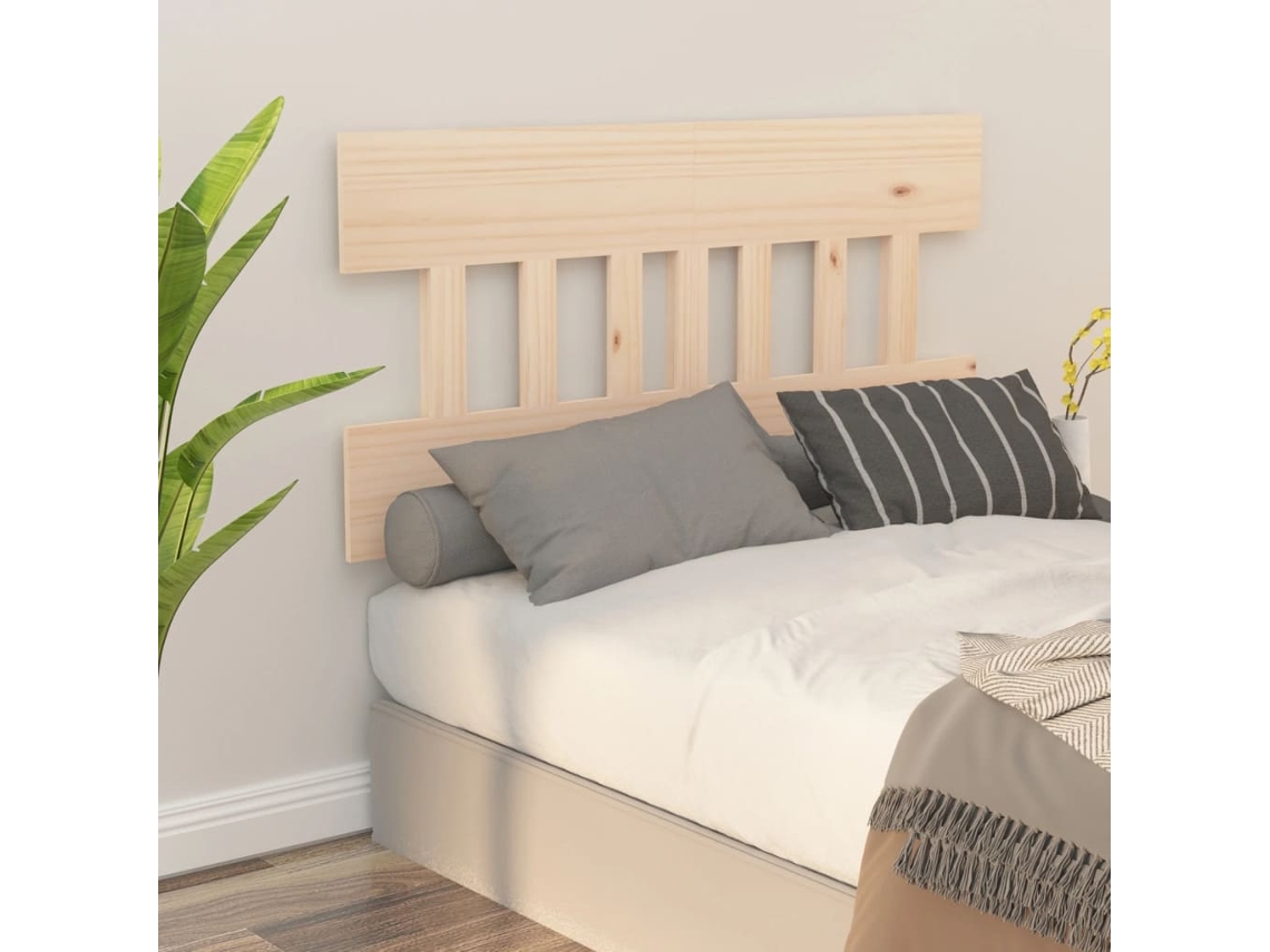 Cabecero De Cama Madera Maciza De Pino 123,5x3x81 Cm