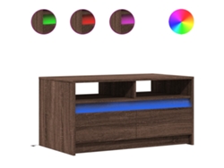 Maison Exclusive - Mesa De Centro Con Luces Led Madera De Ingeniería Marrón Roble