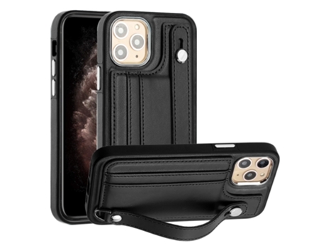 Funda Mobile Phone Cases Shockproof With Wrist para iPhone 11 Pro Piel Marrón