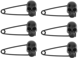 Juego De 6 Broches De Calaveras Negras, Alfileres Decorativos, Accesorios De Halloween