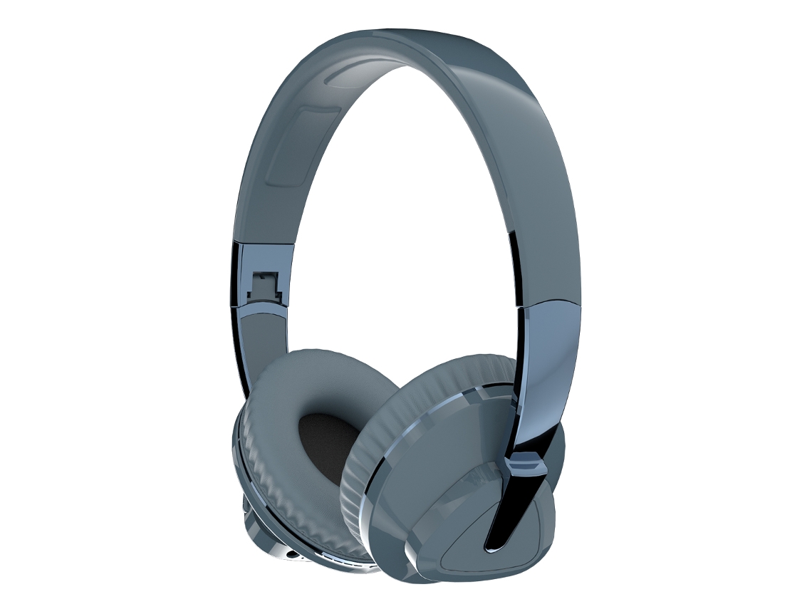 Auriculares Inalámbricos Bluetooth (azules) Con Almohadillas Plegables, Compatibles Con Conexión Por Cable.