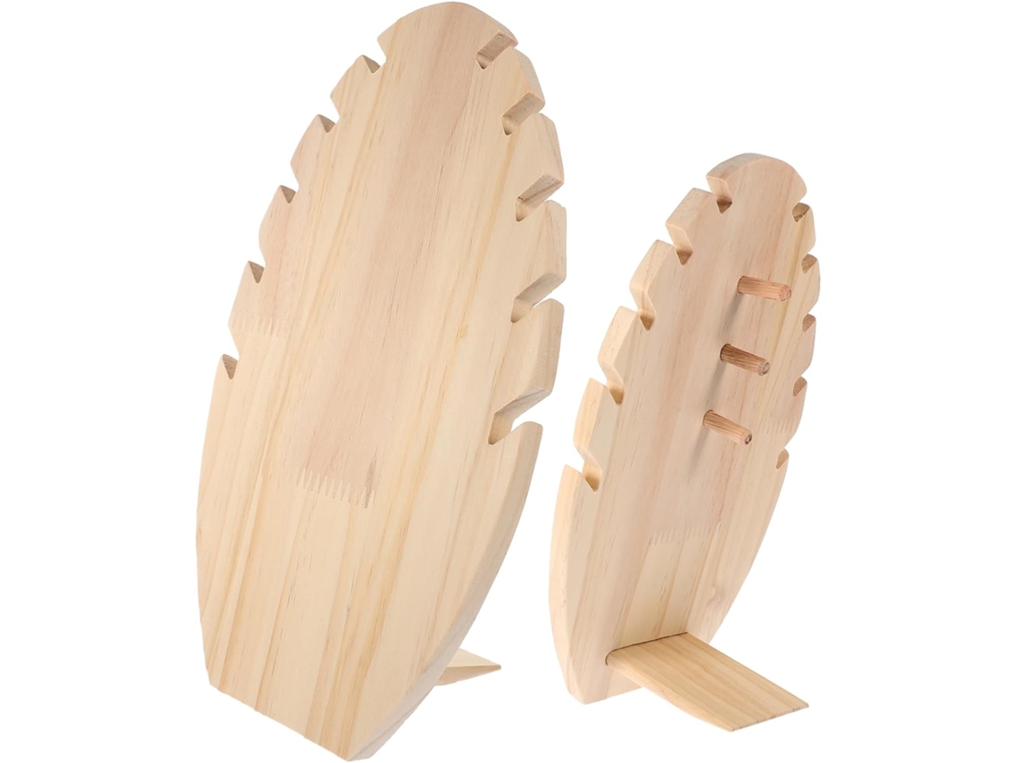 Soporte De Madera Maciza Para Exhibir Collares Con 7 Compartimentos Para Joyas Acrílicas.
