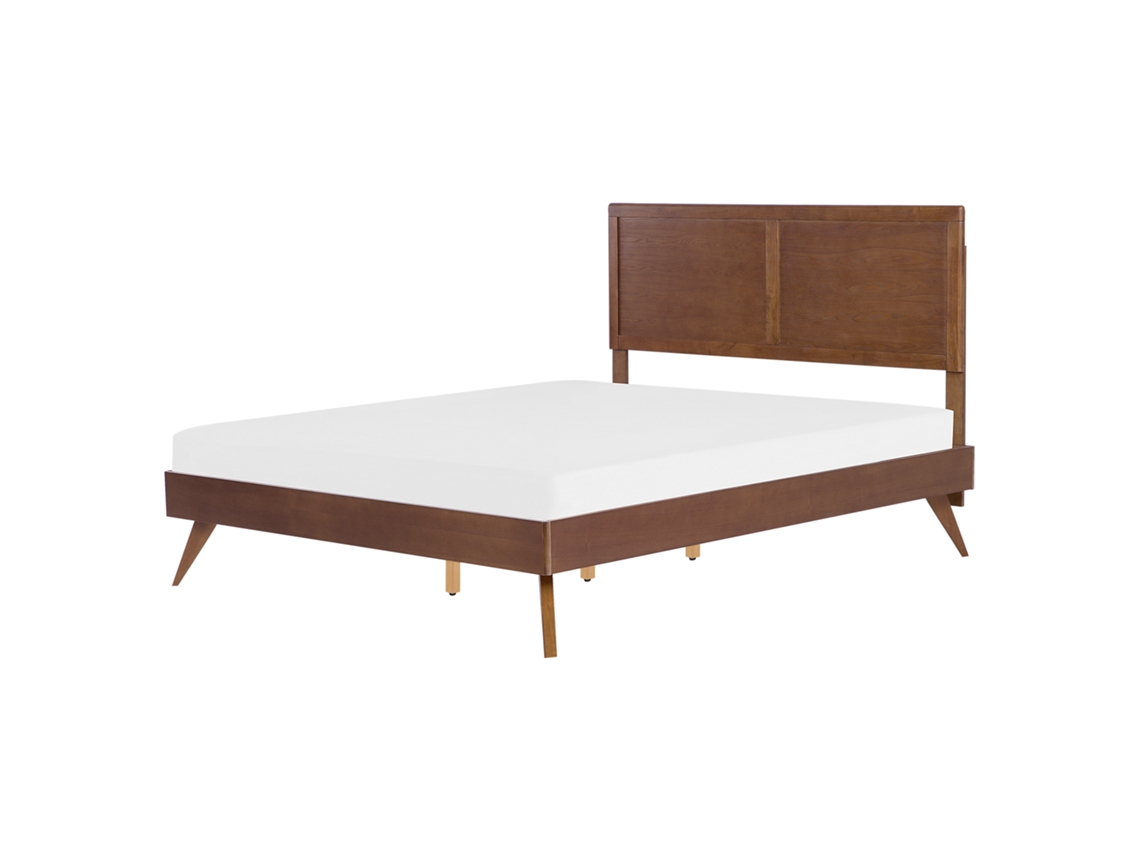 Cama con somier BELIANI Istres de MDF Madera oscura 169x205x149