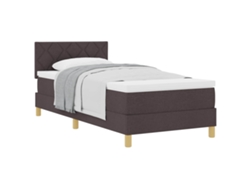 Maison Exclusive - Cama Tipo Box Spring Marrón Oscuro 100 X 200 Cm Tela
