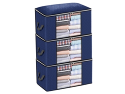 Caja de Almacenaje Contenedores Ropa Plegables NEVEANCE Azul (32x28x6cm)