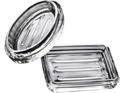 Juego de 2 dispensadores de jabón líquido para baño, con recipientes sencillos y transparentes.