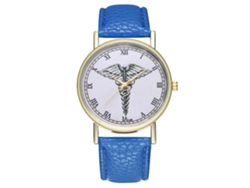 Reloj De Pulsera Unisex De Piel Sintética Con Números Romanos, De Cuarzo, Para Parejas (azul Real)