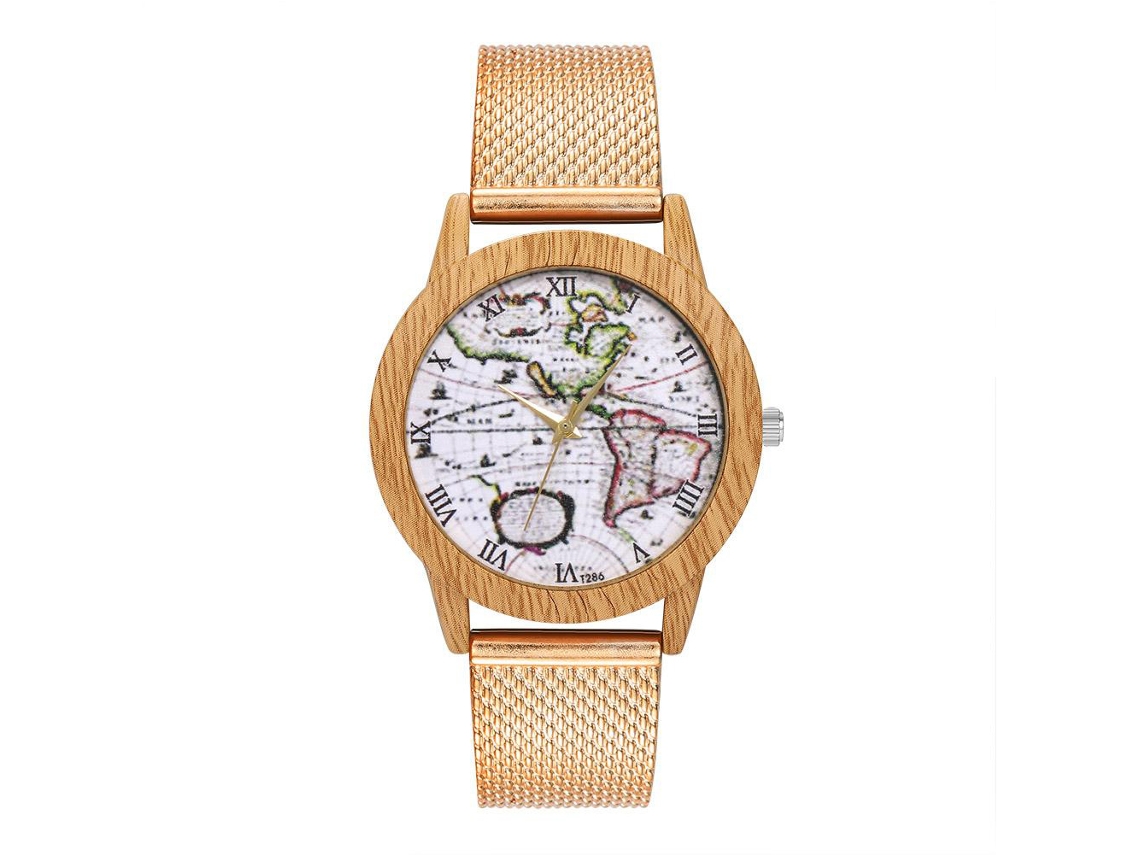 Reloj De Pulsera De Cuarzo Con Correa De Silicona Simple Para Hombre Y Mujer (oro Rosa)