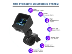 Sistema Inteligente Inalámbrico De Monitoreo De Presión De Neumáticos (tpms) Con 3 Sensores Externos Y Parasol Para Triciclos.
