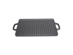 Parrilla rectangular multiusos de hierro fundido, segura, de gran espacio, de doble cara y doble asa, para barbacoa a gas, 44 x 23 x 2 pulgadas