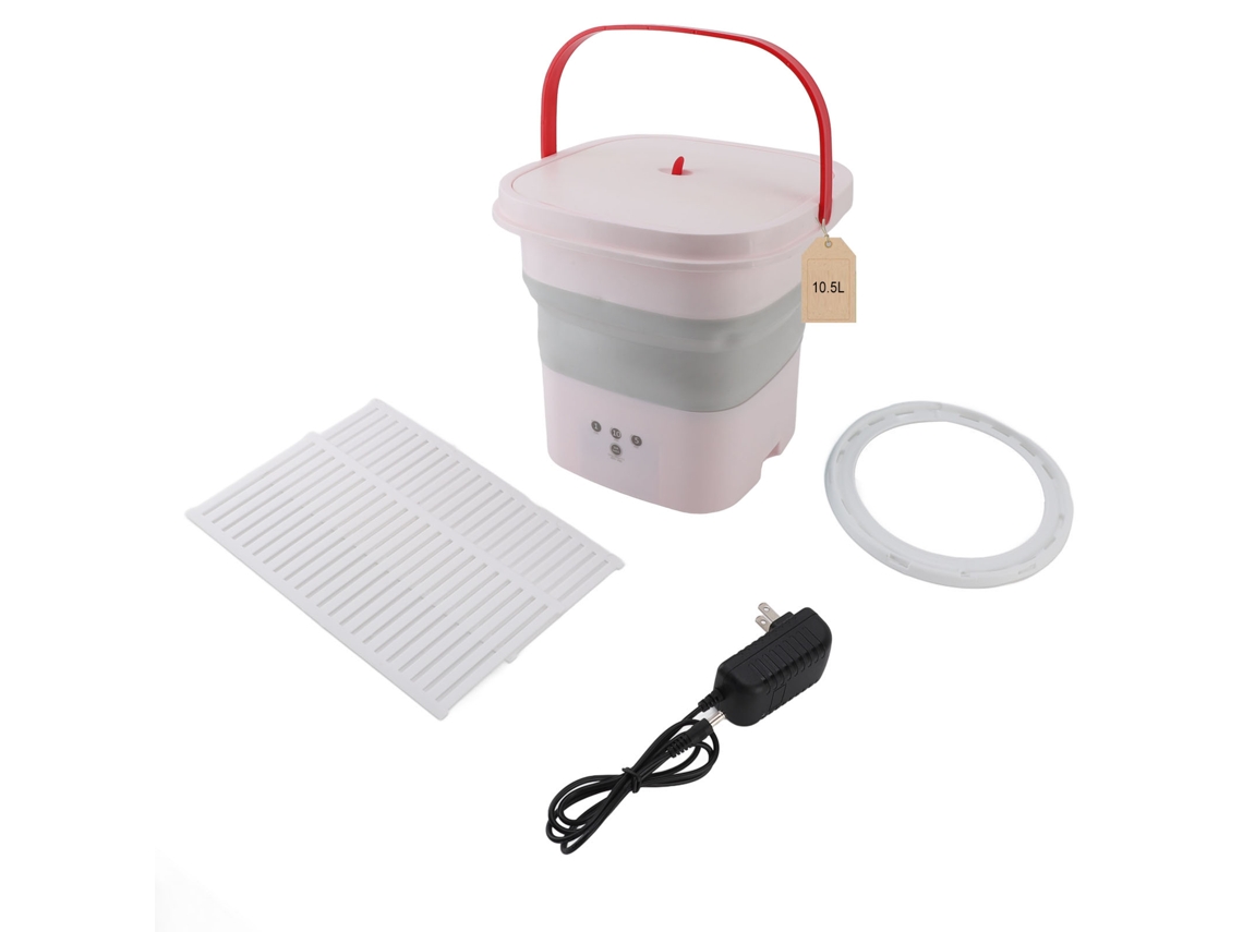 Lavadora Plegable Portátil De 10,5 L Totalmente Automática Con Luz Azul Para Limpieza Profunda (rosa)