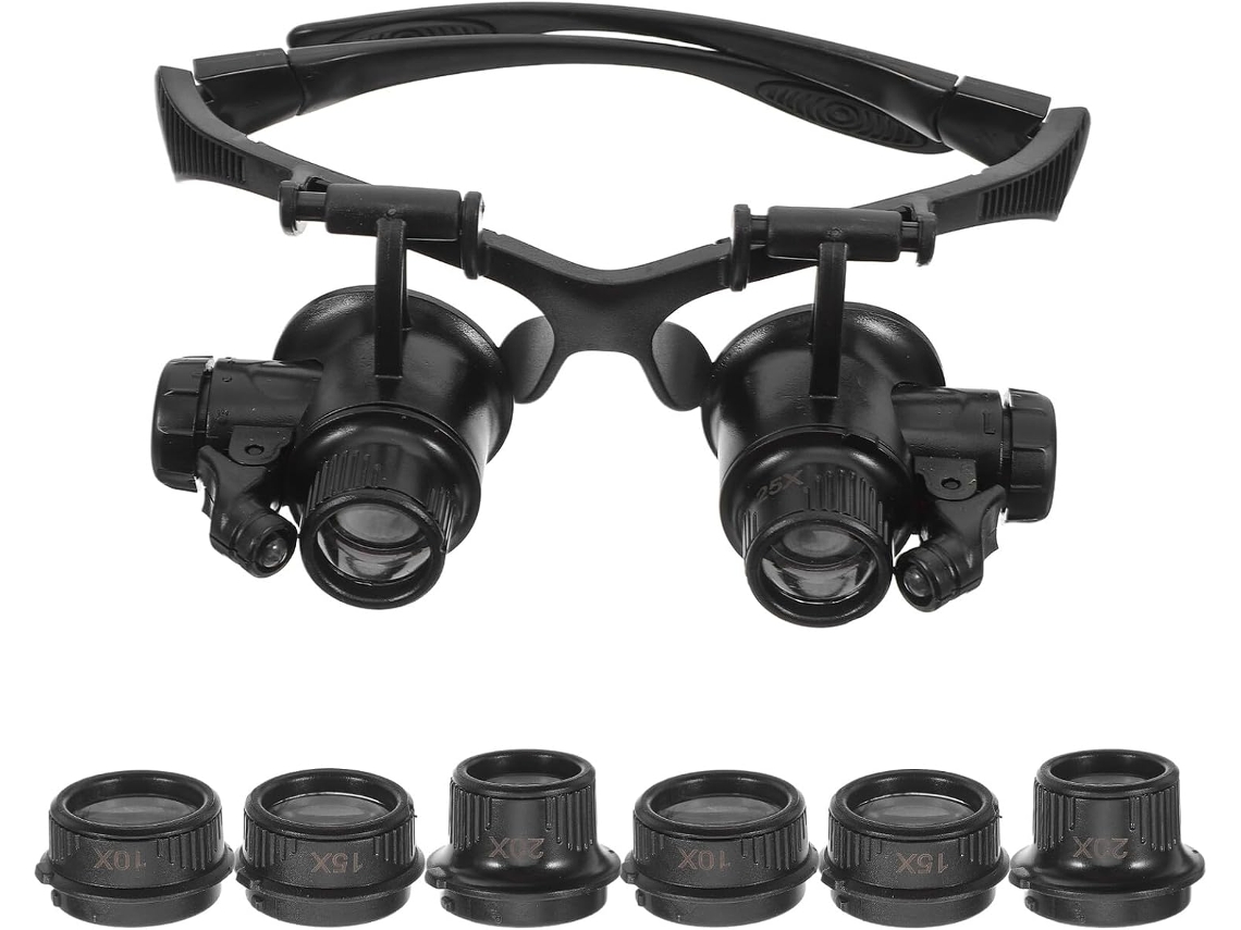 Lupa De Cabeza Led Con Lentes Desmontables De 10x Y 25x Para Reparación De Relojes Y Joyas.