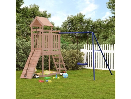 vidaXL Parque infantil de exterior madera maciza Douglas