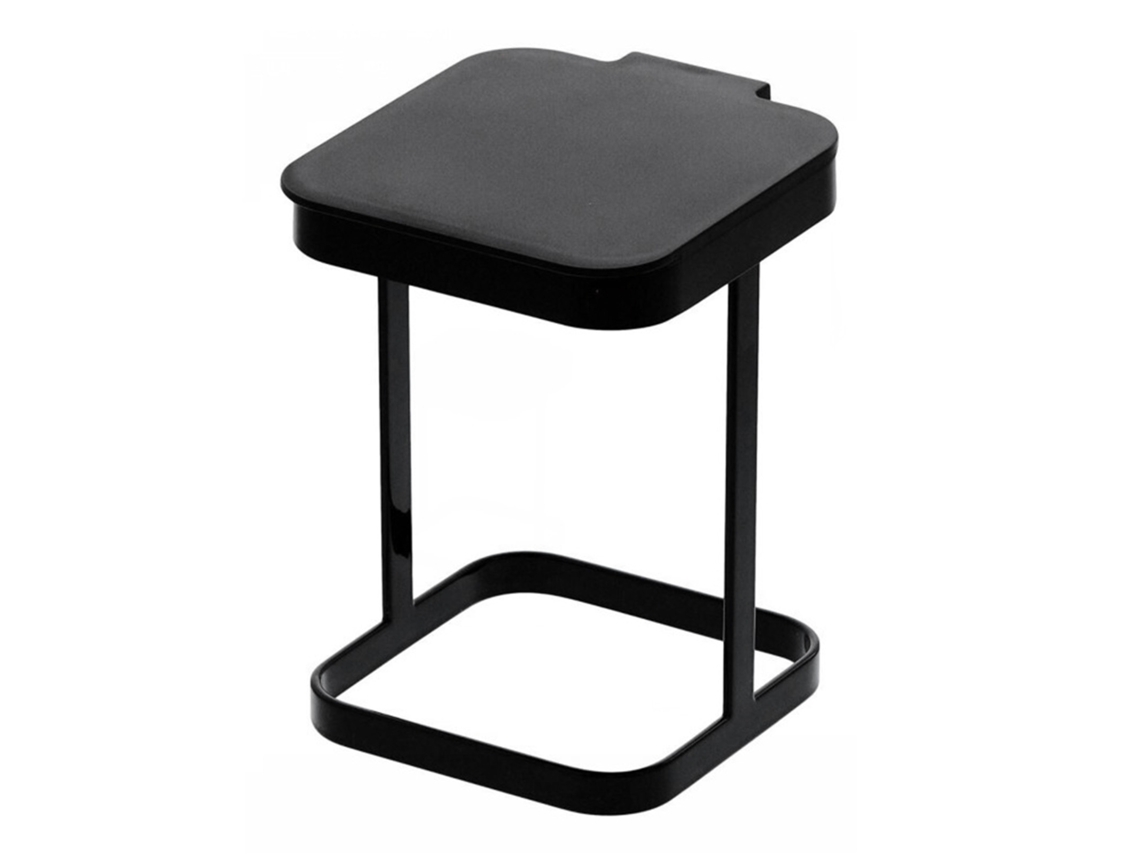 Mini Papelera De Mesa De Hierro Con Tapa Para Cocina O Sala De Estar - Negra