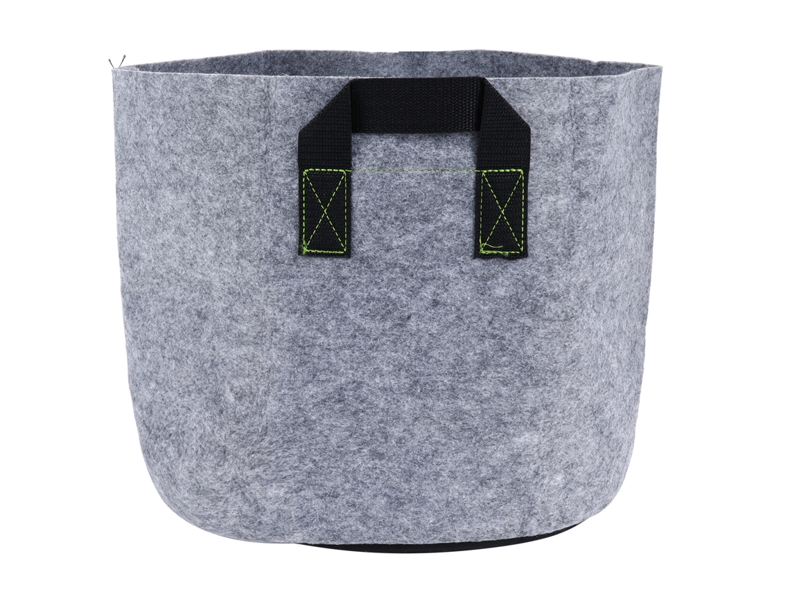 Bolsa De Cultivo Con Asas, Tela No Tejida, Para Hortalizas, Flores Y Jardín, 7 Galones, Gris/negro.