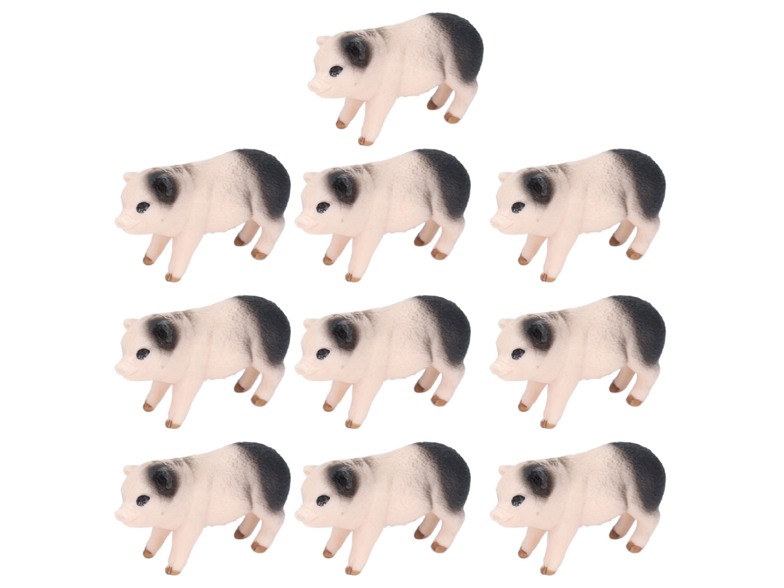 Yncm-10pcs Modelo De Cerdito Realista Juguete Educativo Estatua De Pvc Figura De Animales Regalo