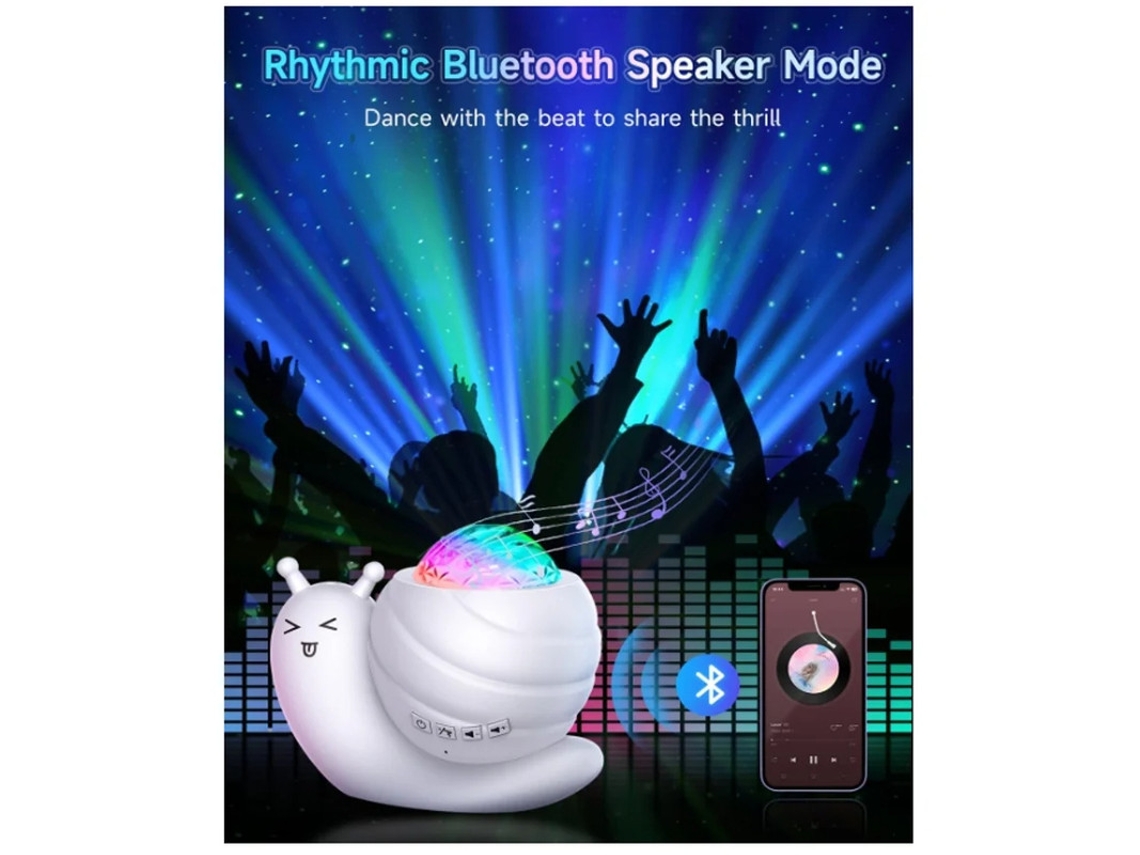 Proyector Galaxy, proyector de estrellas, 15 colores, 53 efectos de iluminación, altavoz Bluetooth, temporizador remoto, música, ritmo, Aurora Bestvite