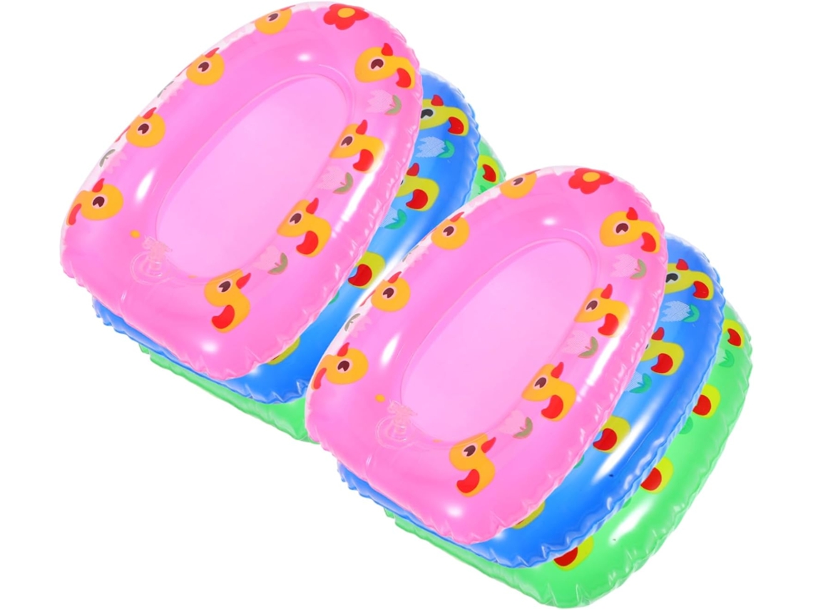 Juego De 6 Juguetes Inflables Para El Baño: Canoa, Minibarco Para Bebé, Decoración Para La Piscina.