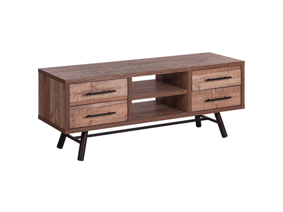 Mueble TV BELIANI Atlanta de Tablero de fibra Madera clara 127x40x51