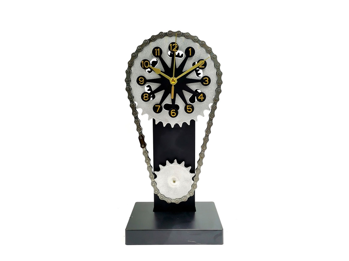 Reloj De Mesa Antiguo Con Engranajes Giratorios, Artículo Decorativo Antiguo Para Sala De Estar O Casa De Campo.