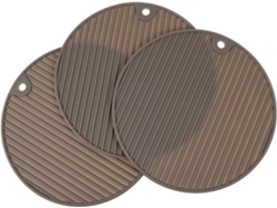 Juego de 3 posavasos redondos aislantes de silicona, lavables, para tazas y sartenes. Vayotoy