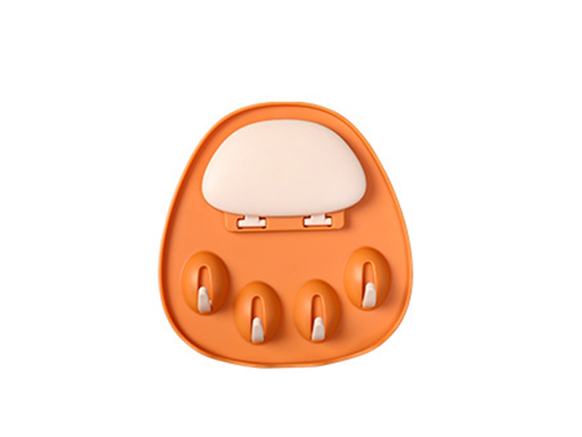 Soporte De Pared Para Tapas De Ollas (no Requiere Perforación) - Universal - Almacenamiento Múltiple - Naranja