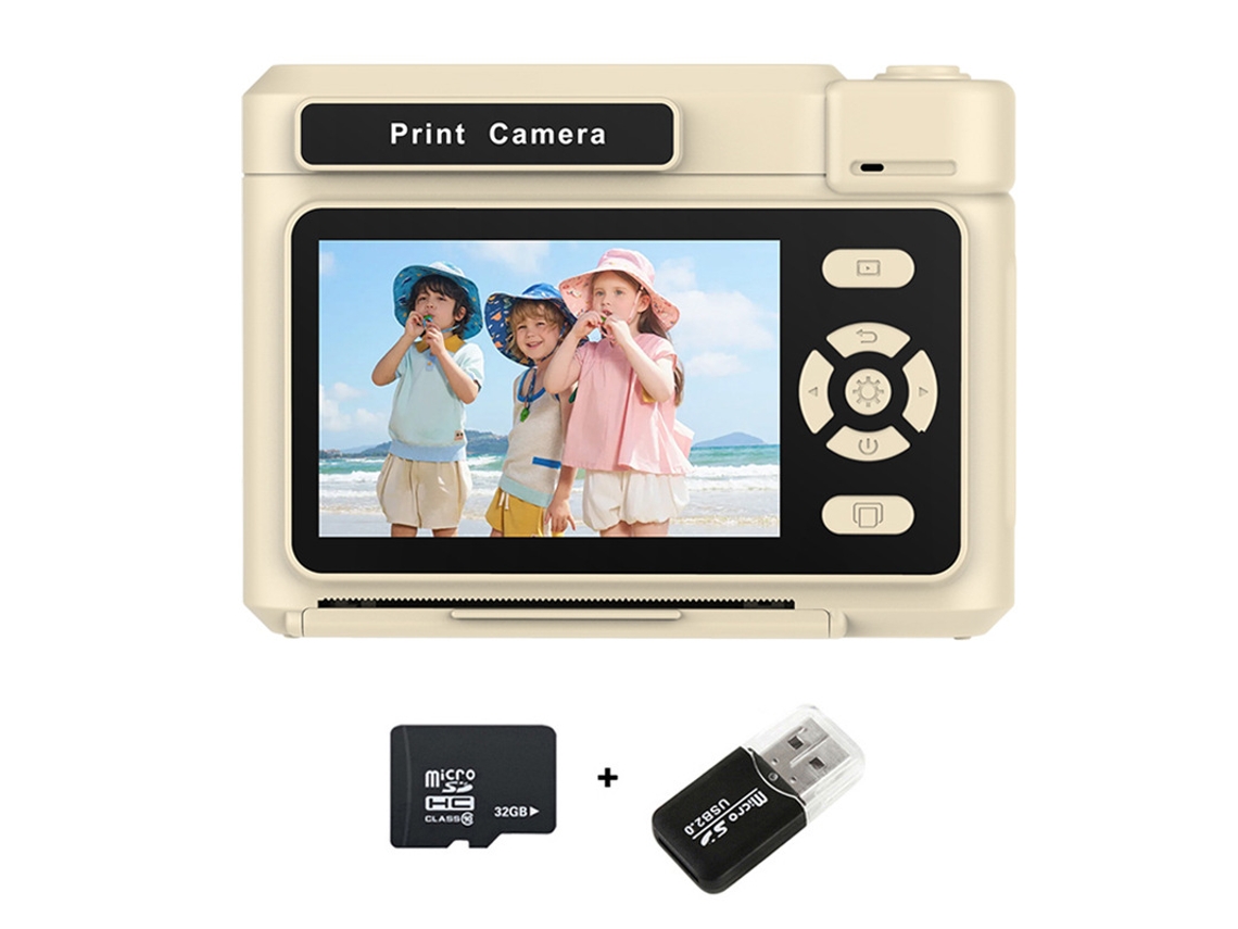 Cámara instantánea Eifson D15 con pantalla IPS de 2,4 pulgadas, tarjeta de 32 GB y lector de tarjetas (amarilla)