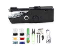 Máquina de coser portátil, herramientas de costura a mano con aguja e hilo, adecuada para viajes, hogar y principiantes, color negro Cuich