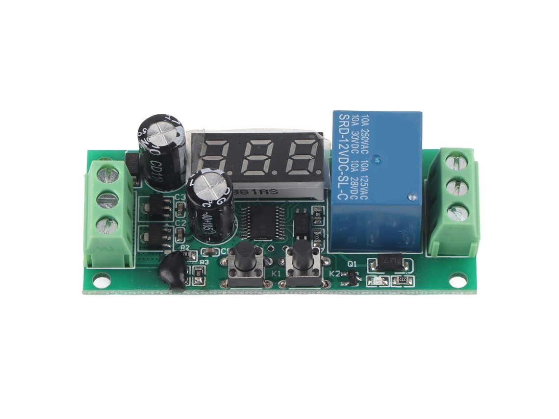 Módulo De Detección De Voltaje Cc Con Pantalla Digital Precisa, Relé, Componente Electrónico De 12 V Cc.