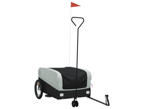 Remolque para bicicleta hierro VIDAXL negro y gris (45 kg)