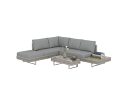 Conjunto Modular De Jardín De Ratán Compuesto Por 3 Piezas: Sofá, Mesa De Centro Y Mesa Auxiliar.