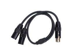 Cabo Divisor Y Xlr 3 Pinos Com 2 Fêmeas Para 1 Macho 0,5m Para Microfones E Mesas De Mixagem