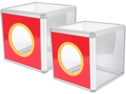 Caja De Rifa Grande Redonda Transparente De 2 Piezas Con Marco De Aleación De Aluminio