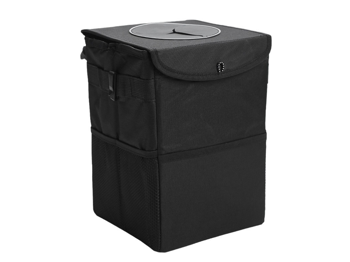 Cubo De Basura Para Coche: Plegable, A Prueba De Fugas, Incluye 20 Bolsas De Basura, Correa Ajustable, Limpieza Eficaz, Excelente Durabilida