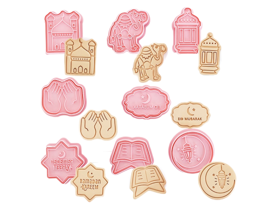 8 Moldes 3d Para Galletas, Ideales Para Fiestas De Eid Y Ramadán, Decoración De Pasteles Y Repostería.