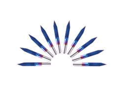 10 Brocas De Fresado En Forma De V De 3,175 Mm, Con Recubrimiento Azul De Carburo De Tungsteno Y Carbono, Para Fresadoras Cnc.