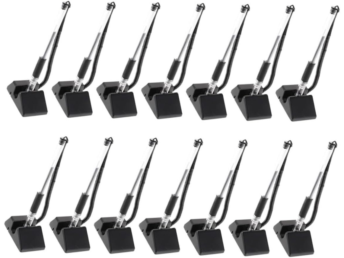 Paquete De 20 Bolígrafos Negros De 0,5 Mm Con Respaldo Adhesivo Para Escritorio O Oficina.