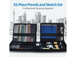 Juego De 83 Lápices De Dibujo Profesionales Y Material Artístico Para Niños Y Adultos Con Estuche Portátil.