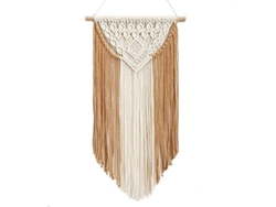 Tapiz De Pared Bohemio De Macramé, Decorativo, Hecho A Mano, Tejido Con Cuerda De Algodón, 35x60cm