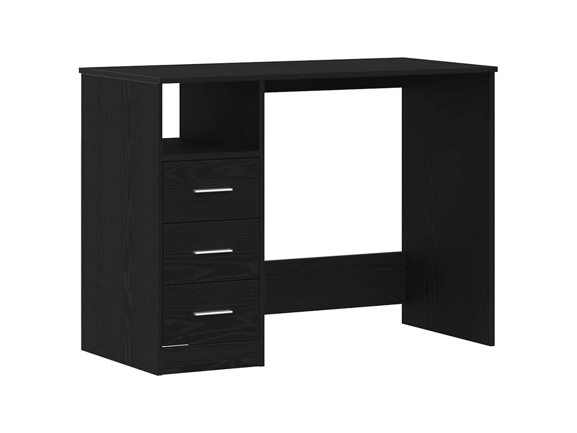 Maison Exclusive - Escritorio Con Cajones Contrachapada Roble Negro 102x50x76 Cm