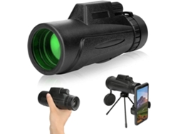 Telescopio monocular HD 12x50 con zoom, resistente al agua, con soporte para teléfono inteligente y trípode, visión diurna y nocturna para caza.