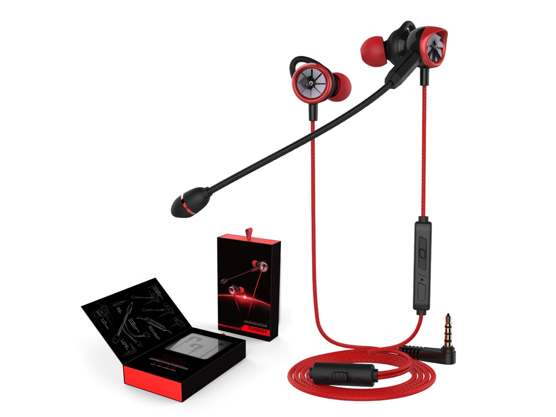 Auriculares para juegos con micrófono dual, control de volumen y cable de 1,4 m CHABERLU