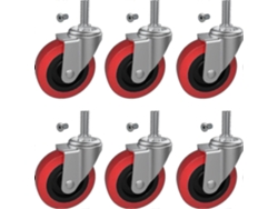 6 Ruedas Giratorias Creeper 2.5 Pulgadas Con Tuerca M10 De Acero Resistente Al Rostro Para Carros Y Sillas