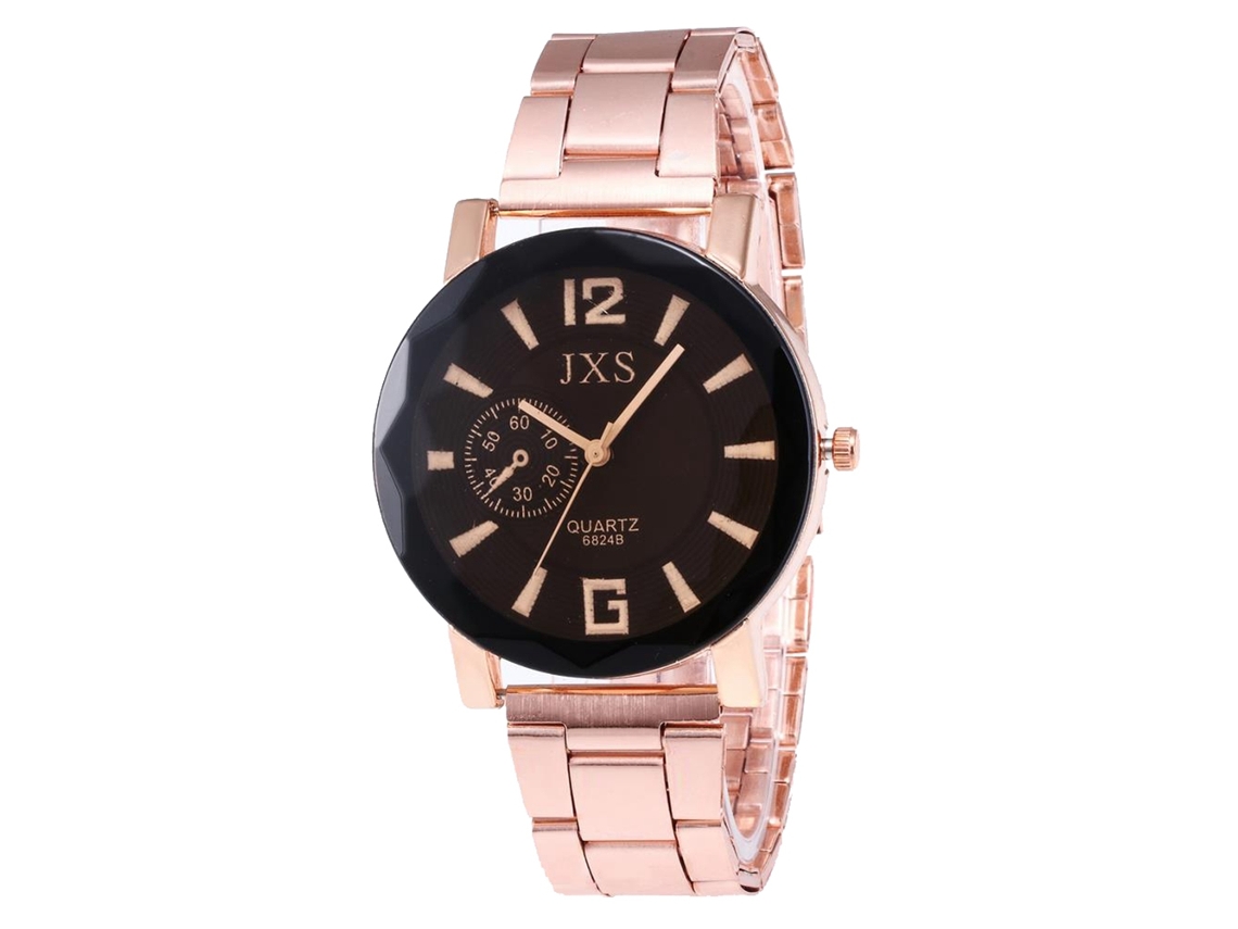 Reloj De Pulsera De Cuarzo Con Brazalete De Acero Rosa, Estilo Sencillo Y Moderno.