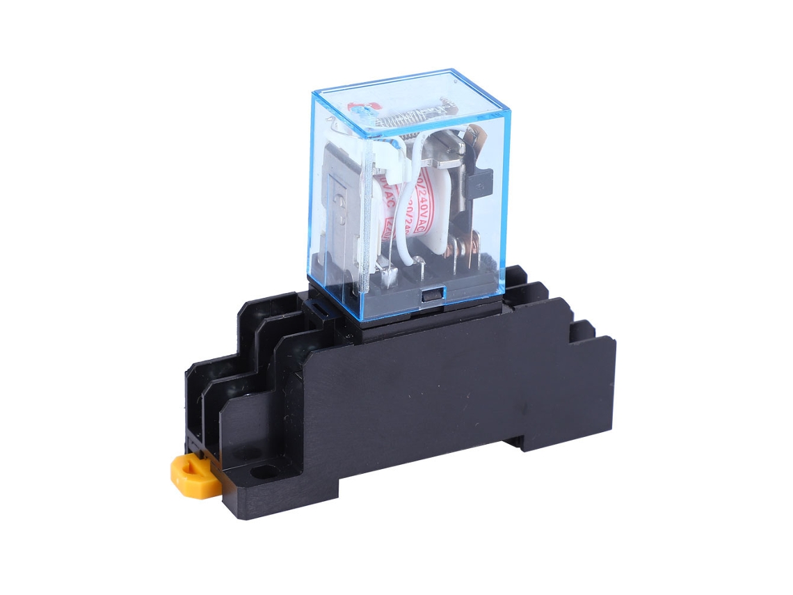Relé De Potencia De Bobina Dpdt De 8 Pines Ly2nj Con Base Ptf08a (220 V Ca)