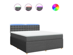 Maison Exclusive - Cama Box Spring Con Colchón Tela Gris Oscuro 180x200 Cm