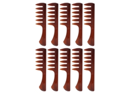10pcs Peine De Estilo De Dientes Anchos Mango Ergonómico Largo Profesional Para Cabello Graso Vintage Hombre Marrón Transparente