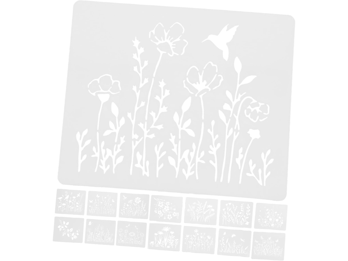 Juego De Plantillas Florales Reutilizables Para Pintar Y Decorar (hazlo Tú Mismo)