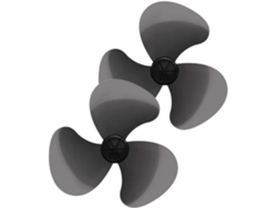 2 Aspas De Ventilador De Plástico Negro Transparente